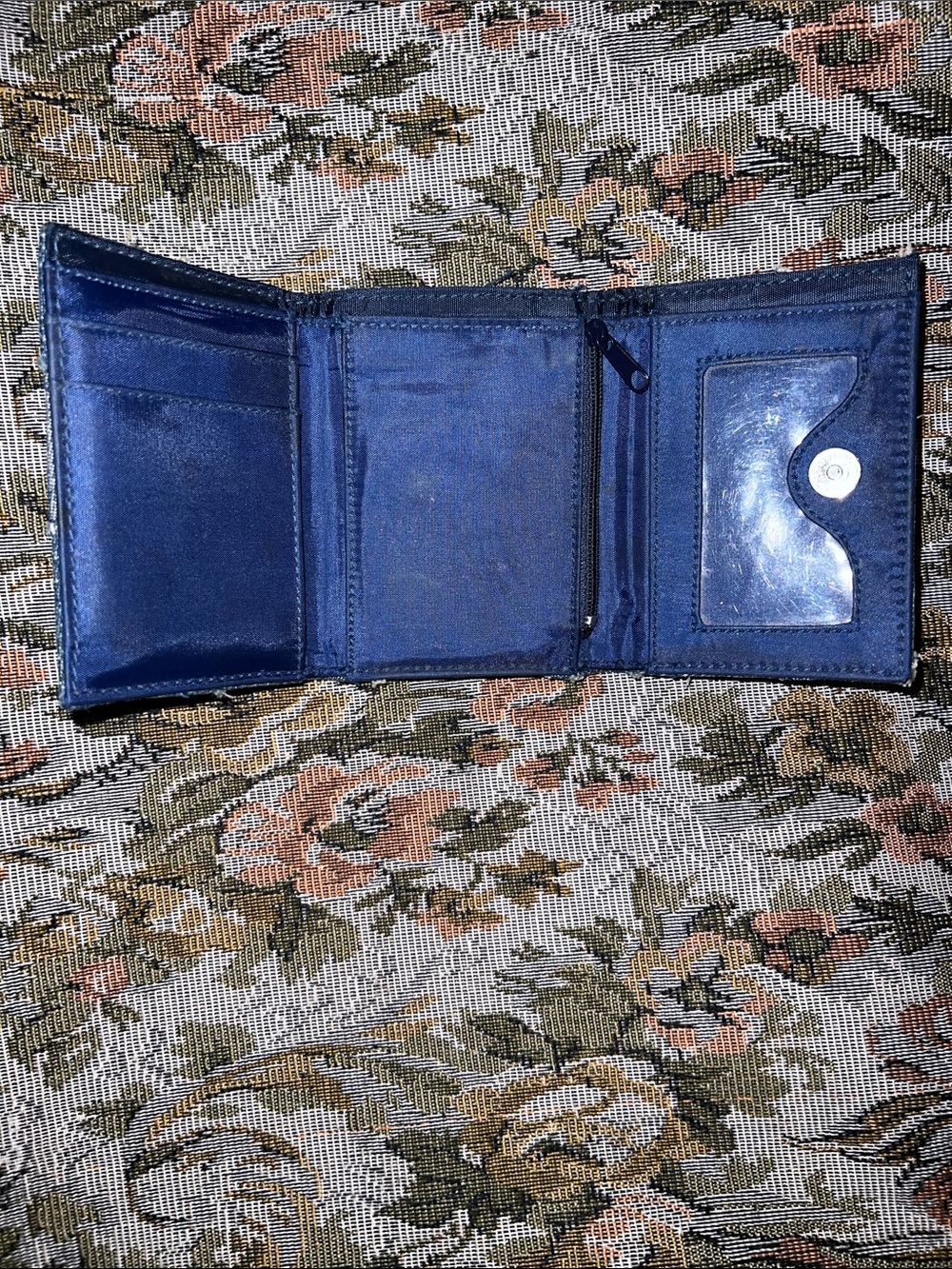 Baby Phat Denim Patchwork Wallet in Blue with Crystal Accents - Picture 3 of 5